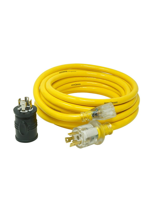 Yellow Jacket 25 Ft. 10/3 15A Generator Cord with Bonus Adapter
