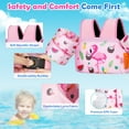 thumbnail image 4 of MoKo Kids Floaties Swim Vest for 22-66 lbs with Whistle, Swimming Training Equipmen with Three Security Buckle for 3-10 Years Old,  Pink Flamingo, 4 of 6