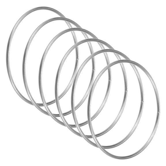 Uxcell 6 Pack Dream Catcher Rings 3.1 inch Metal Macrame Wreath Floral Round Rings Crafts Hoop Silver