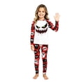 thumbnail image 2 of Matching Halloween Pajamas for Family Festival Soft Two Piece Sets Sleepwear Nightwear Long Sleeve Funny Novelty Pumpkin face Ghost Trendy Holiday Family Pajamas Nightwear Girl 9-10 Years, 2 of 4