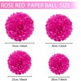 thumbnail image 2 of destyer Paper flower ball deep rose red 1403, 2 of 9