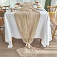 thumbnail image 3 of Parojati 2 Pcs Cheesecloth Table Runner 35'' x 120'' inch Nude Boho Gauze Cheese Cloth Table Runners for Baby Shower Decoration Wedding Party Summer Garden Farmhouse Nude, 3 of 8