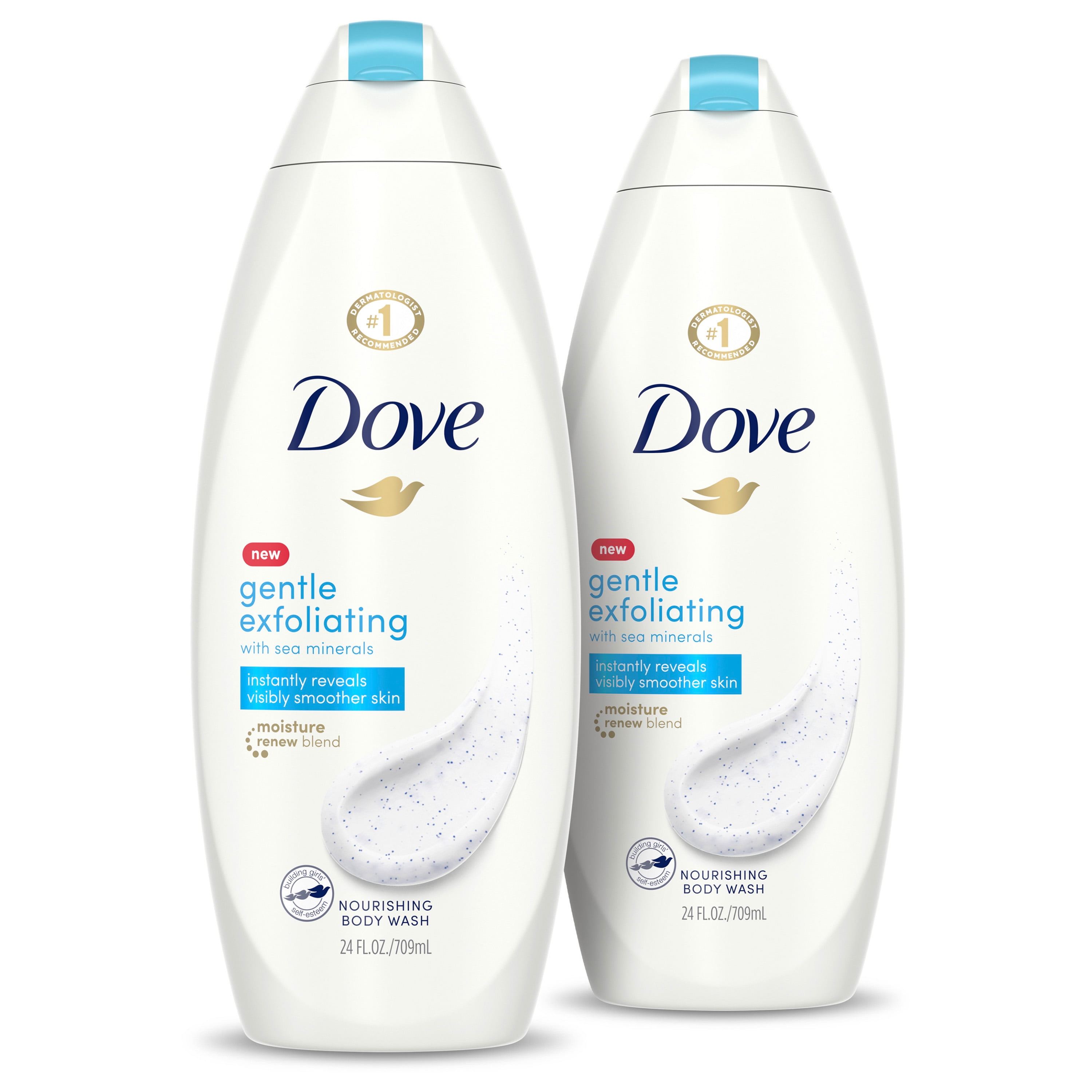 (2 Pack) Dove Body Wash Gentle Exfoliating, 22 oz