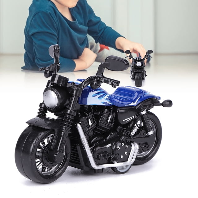 Jouet Véhicule à Rétrofriction, Modèle de Moto pour Enfants de Collection Cool Haute Simulation Opération Simple pour Cadeau Parfait Rouge,Bleu,Orange