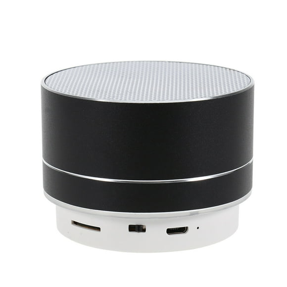 Miangastore Aluminum Alloy Wireless Speakers Outdoor portable Mini Metal Speaker with LED Lights Support TF FM Radio (Black)
