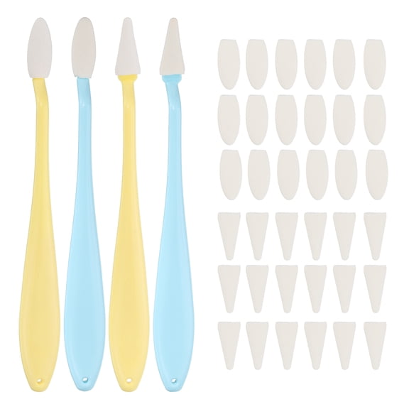 Uxcell Sketch Trimmer Erase Sponge Wiper, Oil Pastel Blending Pencils Drawing Tool with 40 Pcs Replacement Sponge Wipes for Shadowing Highlight Correcting (Pack of 4, Yellow/Blue)