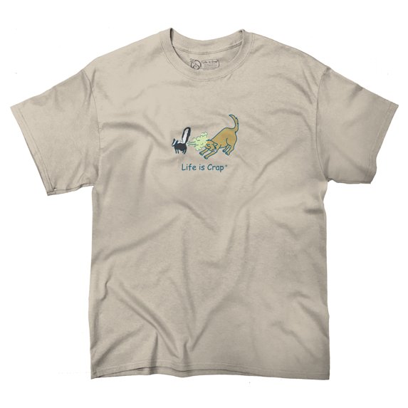 Life IS Crap Skunk Spray Dog Good Life Funny T Shirts Gift Ideas T-Shirt Tee by Life Is Crap