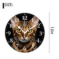 thumbnail image 2 of 12 Inch Wall Clock Battery Operated Silent Clock Decorative for Office, Kitchen, Outdoor, Living Room，Bengal Cats Cute, 2 of 4