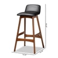 thumbnail image 1 of Baxton Studio Black Upholstered and Brown Finished Wood 2-Piece Bar Stool Set, 1 of 8