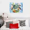 thumbnail image 4 of Nawypu Canvas Wall Art Bathroom Coastal Decor Sea Turtle Canvas Picture Framed Ocean Beach Theme Seascape Artwork Green Blue Nautical Sealife Animal Starfish Coral Conch Seaweed Canvas Print, 4 of 4
