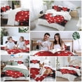 thumbnail image 5 of 3 Piece Red Love Heart Valentine Duvet Cover Set Full Size, Microfiber Comforter/Quilt Cover with Corner Ties and 2 Pillowcases, Red Black Love Heart All Season Soft Bedding with Zipper Closure, 5 of 8
