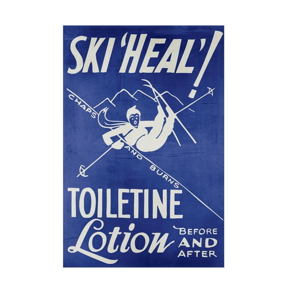 Trademark Fine Art Vintage Apple Collection Ski Heal Canvas Wall Art - 12x19