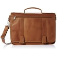 thumbnail image 2 of Piel Leather Double Loop Expandable Laptop Briefcase, Saddle, One Size, 2 of 4