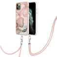 thumbnail image 2 of Mantto for iPhone 11 Pro Max Case, with Lanyard Adjustable Strap, Marble Pattern Soft TPU Bumper Hard PC Back Shockproof Protective Glossy Stylish Durable Phone Case for Women Girls,Rosegold, 2 of 7