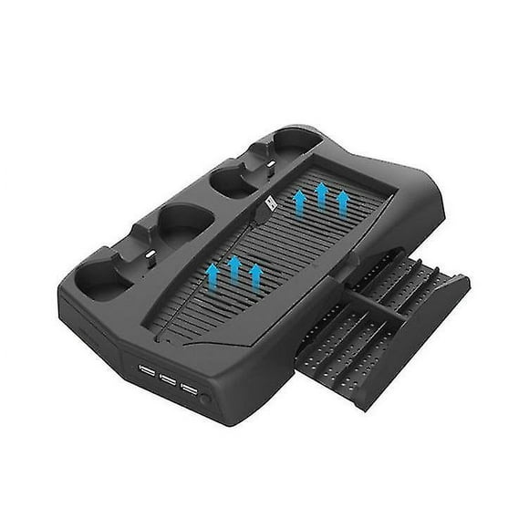 Base de carga vertical para PS5, Playstation 5, cargador de doble controlador, estación de carga, ventilador de refrigeración