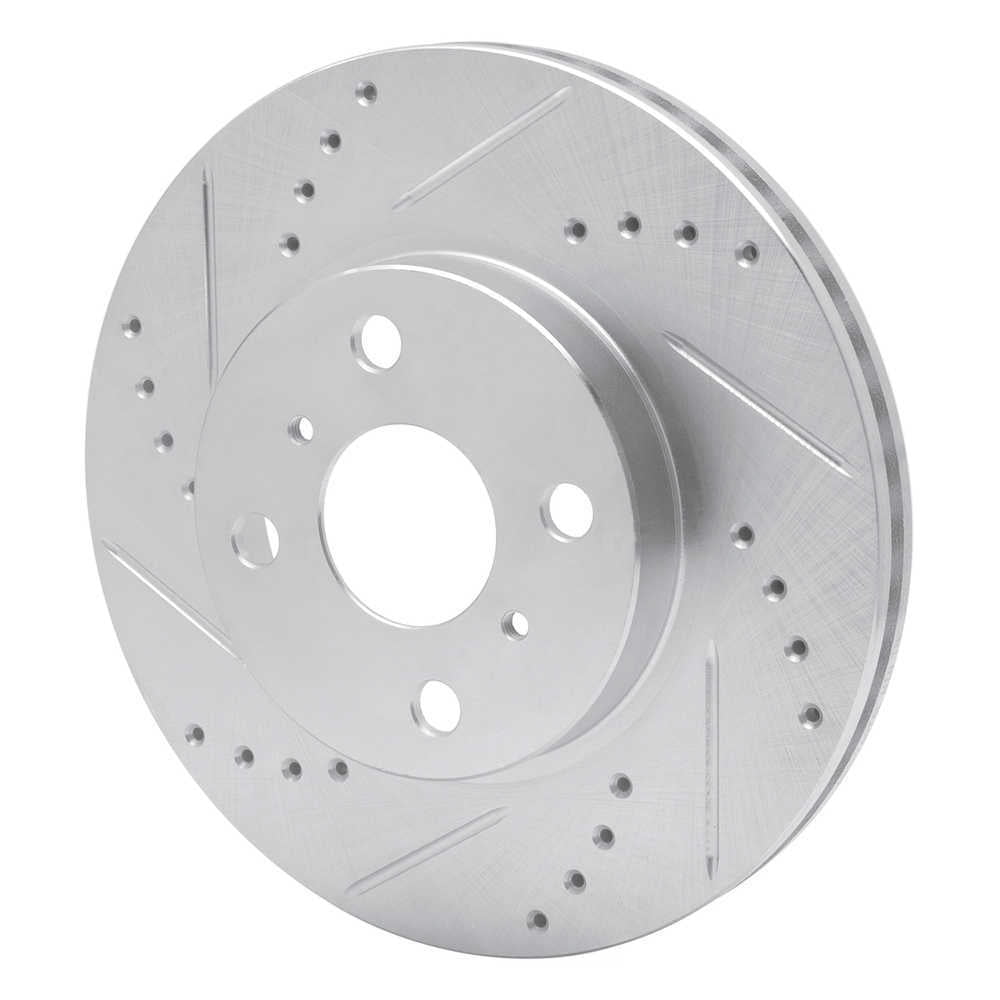 Dynamic Friction Company 631-76078L DFC Brake Rotor - Drilled And Slotted - Silver