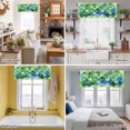 thumbnail image 5 of Abstract Ombre Green Blue Valance Curtain Geometric Art Window Valances Rod Pocket Short Curtains Window Treatments for Kitchen Bedroom Bathroom Laundry 42" x 18", 5 of 9