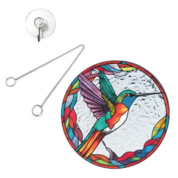 Panel colgante de vitral acrílico, regalo conmemorativo decorativo colorido para Estilo B
