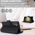 thumbnail image 6 of ELEHOLD for Samsung Galaxy S22 Ultra PU Leather Wallet Case, with Card Holder Strap Shoulder Lanyard for Women Men, Durable Zipper Kickstand Cover for Samsung Galaxy S22 Ultra,Black, 6 of 10