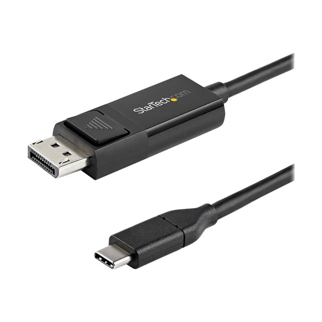 StarTech.com 6ft (2m) USB C to DisplayPort 1.2 Cable 4K 60Hz, Bidirectional DP to USB-C or USB-C to DP Reversible Video Adapter Cable, HBR2/HDR, USB Type C / Thunderbolt 3 Monitor Cable - 4K USB-C to DP Cable (CDP2DP2MBD) - DisplayPort cable - 24 pin USB-C (M) to DisplayPort (M) - USB 3.1 / Thunderbolt 3 / DisplayPort 1.2 - 6.6 ft - 4K support, active - black