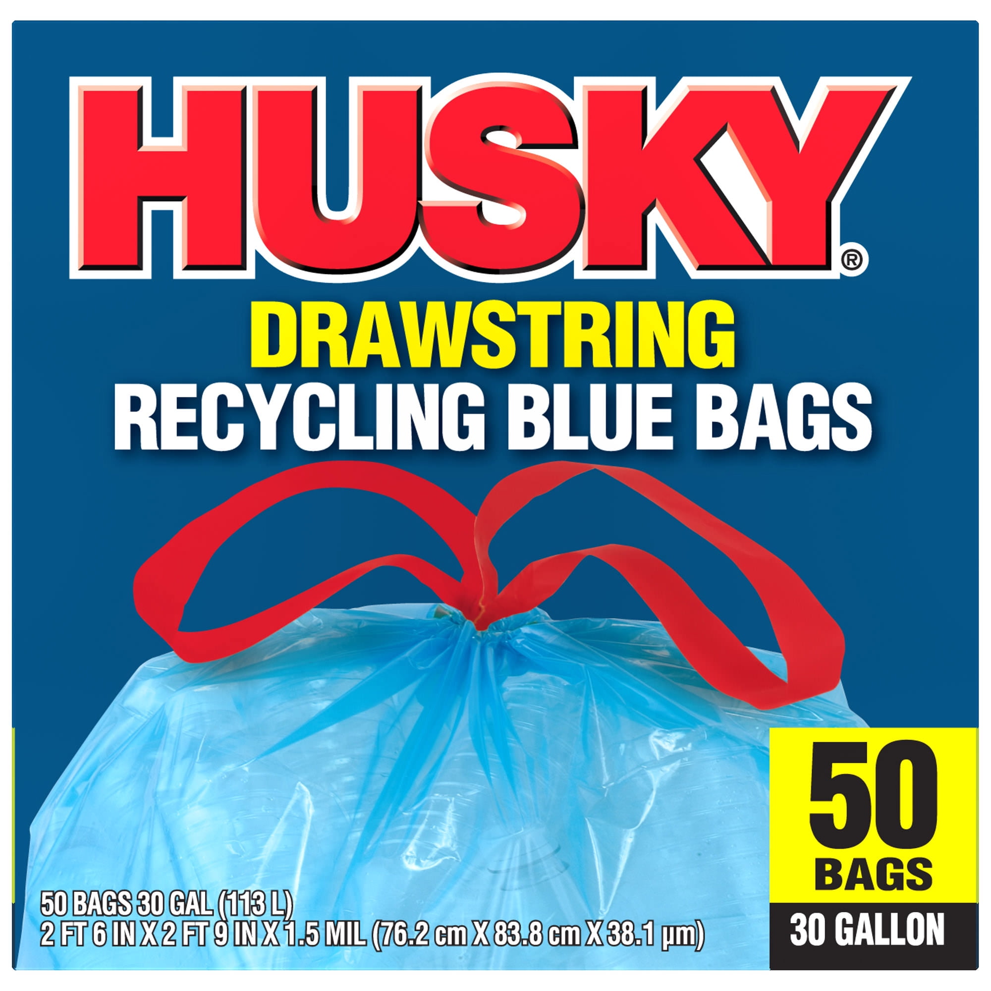 Glad 30 Gallon Large Blue Recycling Drawstring Bags 28 Ea, Shop