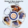 thumbnail image 3 of 360° Rotatable Stand for iPhone 12 Pro Max Case with Magnetic [ Grade Drop Tested][Adjustable Kickstand] Ring Translucent Slim Hard Back Soft Edge, Blue, 3 of 6
