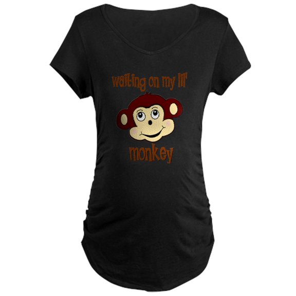CafePress - Monkey Maternity Maternity T Shirt - Maternity Dark T-Shirt