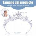 thumbnail image 2 of Reina Corona Princesa Boda Tiara Tiara Nupcial Y Cumpleaños Plateado, 2 of 5