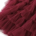 thumbnail image 5 of EHRWE Women's Skirt A Line Pleated Skirt Long Tutu Skirt Ruffle Mesh Vintage Calf Length Chiffon High Waist Skirt Festival Party Skirt, 5 of 6