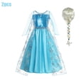 thumbnail image 4 of Disfraz de princesa Elsa de Frozen de Disney para niña, traje de reina de las nieves para fiesta de carnaval, vestido de baile de lujo para fiesta de cumpleaños, 2024, 4 of 4