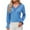 Blue, variant on Tops for Women Casual Solid Color Lace V-Neck Elastic Cuffs Loose Comfortable Blouse Size XXL(12)Blue
