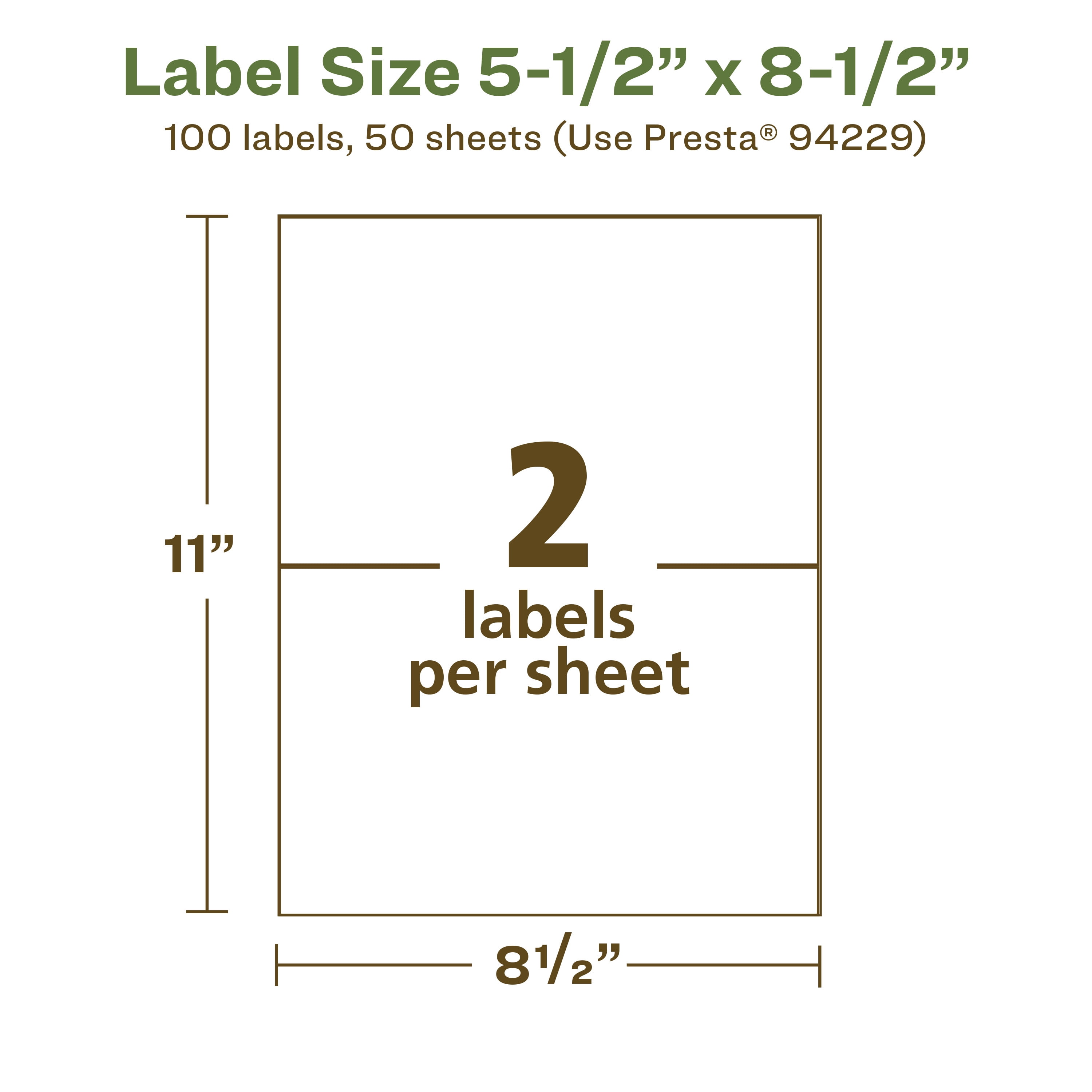 Avery EcoFriendly Rectangle Labels, 5-1/2" x 8-1/2", 100ct
