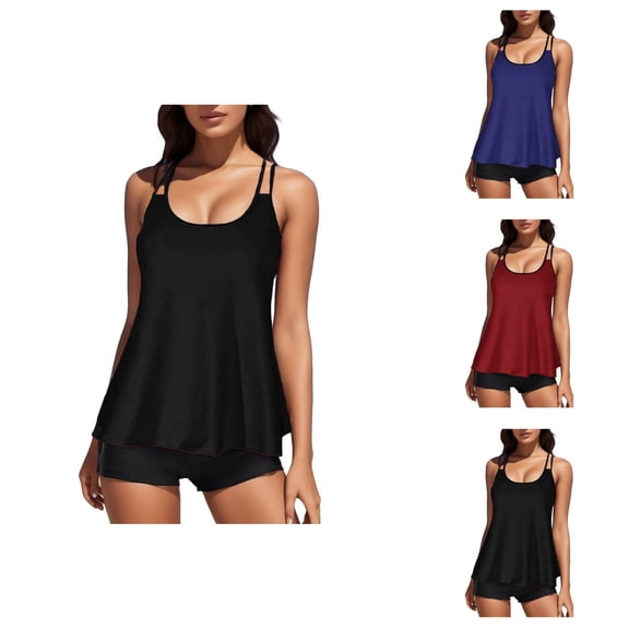 Tankini Swimsuits for Women Tankini Top with Boyshorts 2 Piece Tummy Control Tankinis Bathing Suits Swimwear