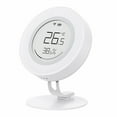 thumbnail image 1 of Zootealy Smart ZigBee Temperature Humidity Sensor with E-Ink Screen, Remote App Control, Requires ZigBee Gateway - White ABS Material, High Accuracy, Indoor Data Monitoring - Battery Not Included, 1 of 6