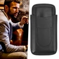 thumbnail image 2 of Cigarette Case Leather 3pcs Capacity Portable Cigar Storage Box with Pocket for Outdoor Black, 2 of 8