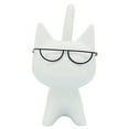 thumbnail image 2 of White Cat Figurine with Glasses - Modern Porcelain & Stoneware Decorative Sculpture for Home, Office, Bedroom, Living Room - Elegant Animal Statue Home Decor Accent - 8" White, 2 of 12