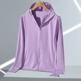 thumbnail image 6 of Hurxie Women's UPF 50+ Sun Protection Hoodie Jacket Lightweight Full Zip Athletic Jacket Long Sleeve Shirt with Pockets Purple,XL, 6 of 7