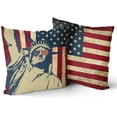 thumbnail image 2 of Vintage American Flag Patriotic Pillow Covers Set of 2 4th of July Pillow Covers USA Freedom Home Decorative Soft Cushion Case for Bed Sofa Couch 18x18 Inch, 2 of 6