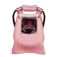 thumbnail image 2 of ICOPUCA 2-Layer Baby Car Seat Canopy & Carrier Cover - Pink with White Dots, Soft Minky Fabric, Mesh Window, 2 of 9