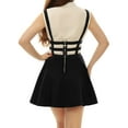 thumbnail image 5 of INSPIRE CHIC Women's Skirts Pleated Overall Gothic Elastic High Waist A-Line Kawaii Suspender Skirt XL Black, 5 of 8