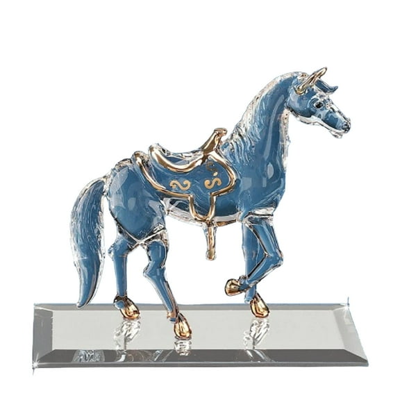 Horse Handcrafted Glass Figurine with 22k Gold Trim QGM1213