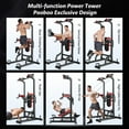 thumbnail image 4 of LNOW Multifunction Power Tower with Rock Climbing Grip and Incline Bench Adjustable Dip Station Pull up Bar for Home Gym Strength Training Workout 480lbs, 4 of 13