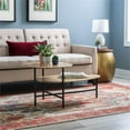 thumbnail image 2 of Linon Devyn Two Tiered Wood and Metal Coffee Table in Natural and Black, 2 of 14