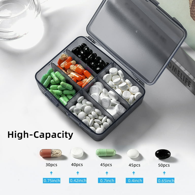 ReaNea Travel Pill Organizer 3 Packs, Portable Small Medicine Box Daily  Pill Case Dispenser for Vitamins Fish Oils,Travel Medicine Organizer