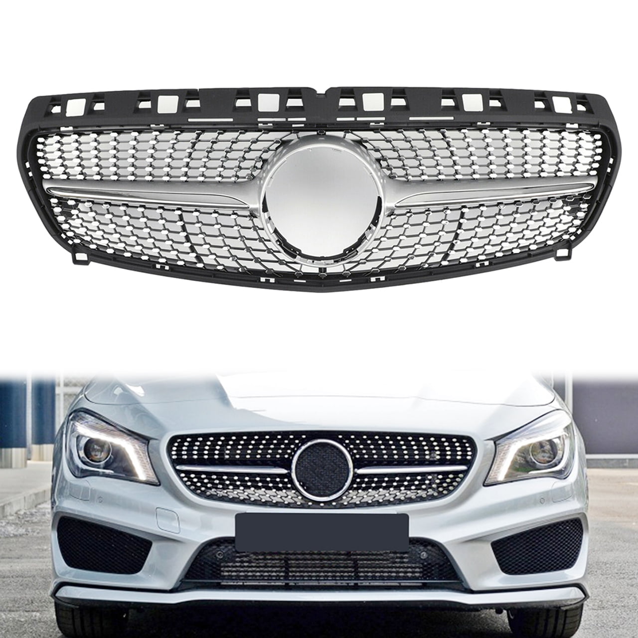 Chrome Front Grille Grill Fit for Mercedes Benz R117 W117 CLA250 2013 ...