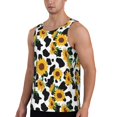thumbnail image 2 of Salouo Cute Cow Print Sunflower A for Men's Tank Tops,Sleeveless Muscle Shirts for Men Quick Dry Workout Tank Top Gym Muscle Tee Fitness Bodybuilding Sleeveless T Shirt-4X-Large, 2 of 7