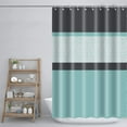 thumbnail image 5 of Extra Long 72"x84" Teal and Gray Ombre Shower Curtain Modern Mid-Century Geometric Bathroom Curtain Abstract Moroccan Waterproof Bath Curtain with Hooks Machine Washable for Bathroom Decor, 5 of 6