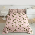 thumbnail image 2 of Feelyou Pink Merry Christmas Full Size Comforter Sets, Cartoon Green Tree Bedding Comforter Set, Kids Teens Boys Girls Reversible Bedding Sets, Luxury Bedroom Decor, 3pcs, 2 of 8
