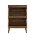 thumbnail image 3 of Medieval Modern Shoe Cabinet with 2 Flip Drawers, Segmart 23.62" Farmhouse Storage Organizer for Entryway, Hallway & Living Room, Walnut Finish, 3 of 9