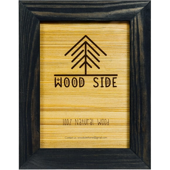 Cadre Photo en Bois Rustique 9x12-100 % Bois Massif Naturel Écologique Vieilli pour Montage Mural Cadre Photo de Table - Charbon